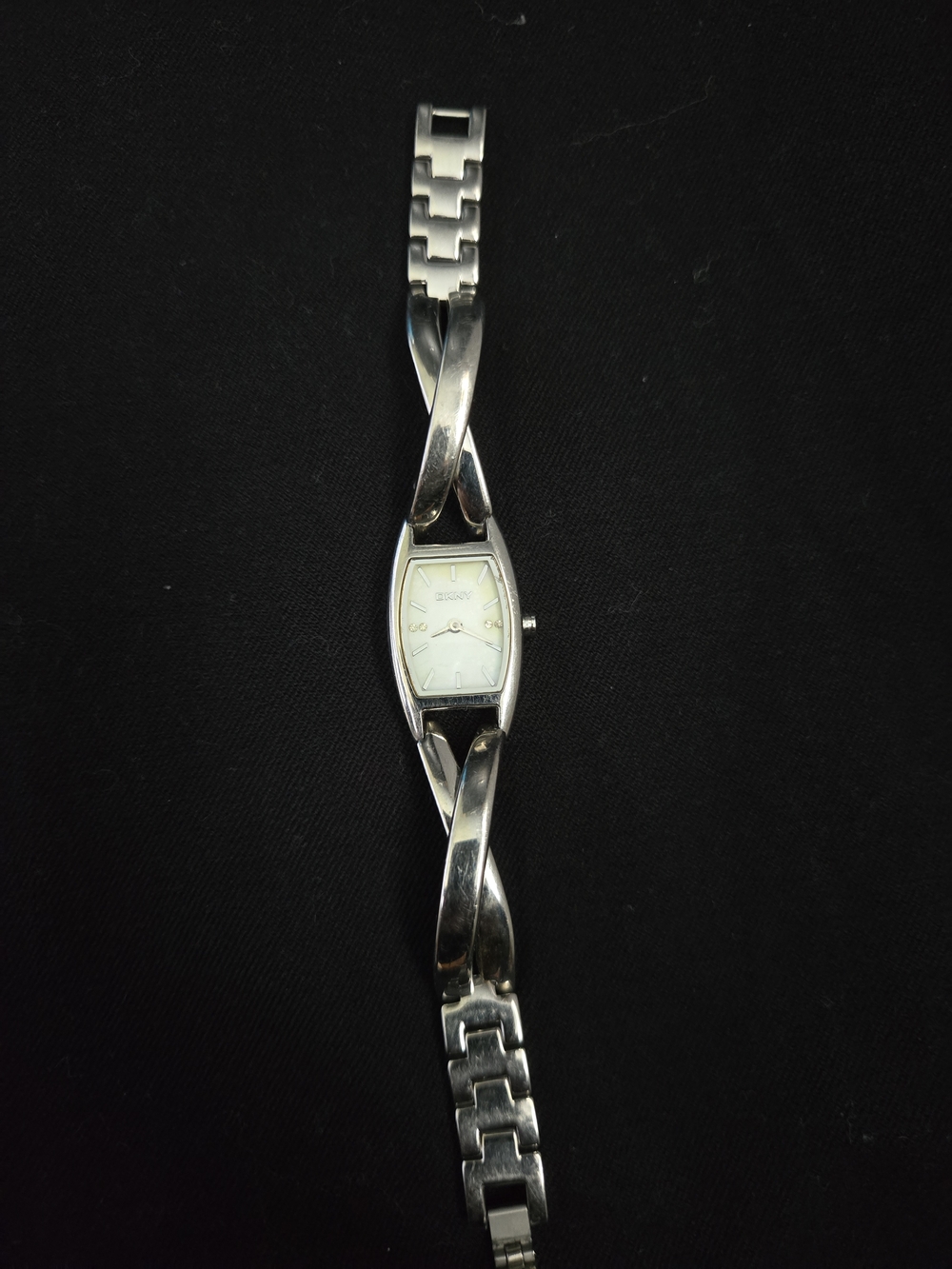 DKNY Silver Tone Women's Bracelet Watch with White Dial